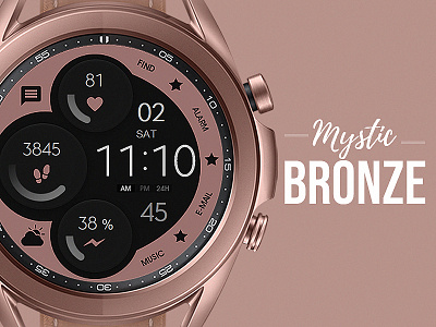 Mystic Bronze - Digital Watch Face for Galaxy Watch and Active active bronze classic design digital electronics galaxtwatch galaxy watch gears3 graphic design illustration samsung smart smartwatch tech technology watch watchface wearable wearable tech