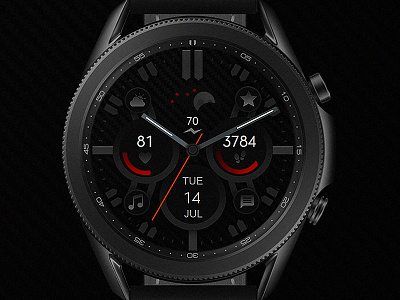 Black Carbon - Watch Face active carbon classic design digital electronics galaxtwatch galaxy watch gears3 graphic design illustration samsung smart smartwatch tech technology watch watchface wearable wearable tech
