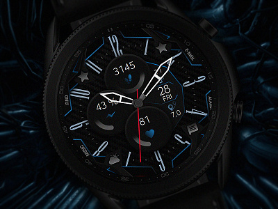 Carbon v5 - Cyber Analog Watch Face active classic cyber cyberpunk design digital electronics galaxy watch galaxywatch graphic design illustration samsung smart smartwatch sport tech technology watch watchface wearable