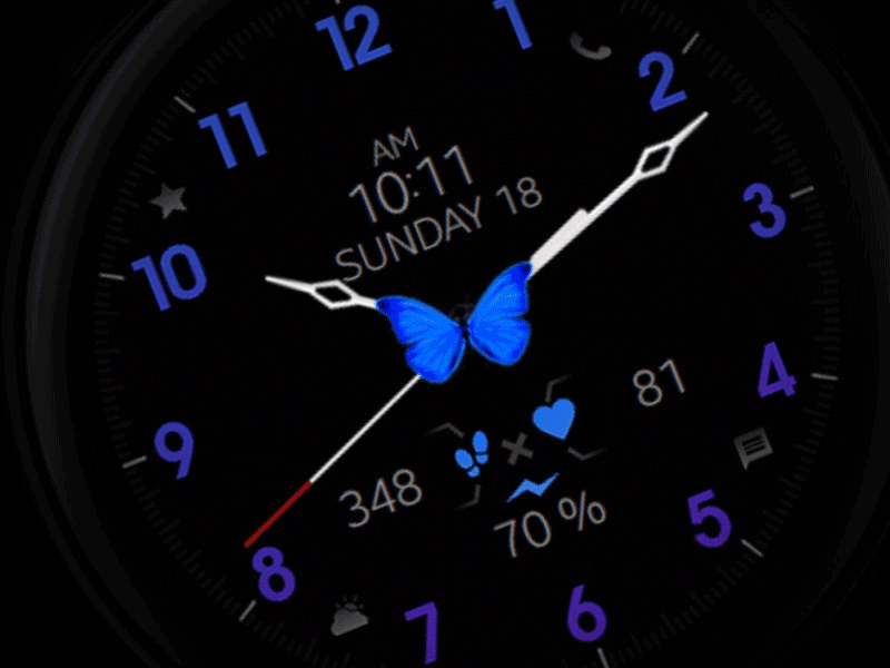 Blue Butterfly Watch Face active blue butterfly classic design galaxy watch galaxywatch gears graphic design illustration metallic samsung smart smartwatch sport tech technology watch watchface wearable