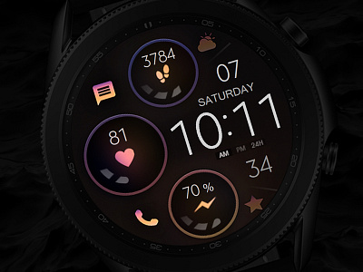 Rainbow Watch Face app design digital electronics galaxy watch galaxywatch3 illustration minimal modern rainbow samsung smart smartwatch tech technology ui watch watchface