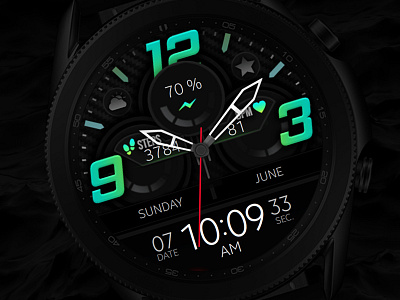 Modern Watch Face app design electronics elegant futuristic illustration minimal modern samsung smart smartwatch tech technology ui watch watchface