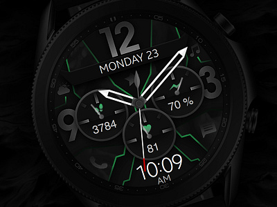 Futuristic Watch Face app design electronics elegant futuristic illustration minimal modern samsung smart smartwatch tech technology ui watch watchface