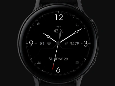 Minimal Black Watch Face black design digital electronics galaxy watch galaxywatch3 graphic design illustration minimal samsung smart smartwatch tech technology ui watch watchface wearable