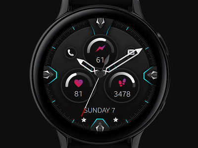 Black Watch Face black design digital electronics galaxy watch galaxywatch3 graphic design illustration minimal modern samsung smart smartwatch tech technology ui watch watchface wearable