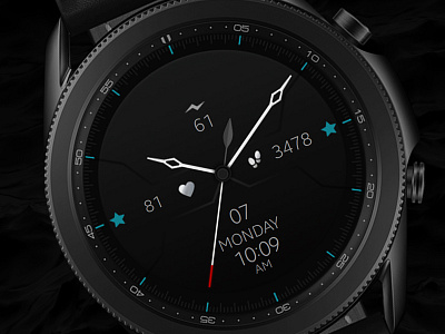 Minimal Black Samsung Watch Face galaxywatch3