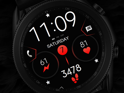 Minimal Red Watch Face galaxywatch3