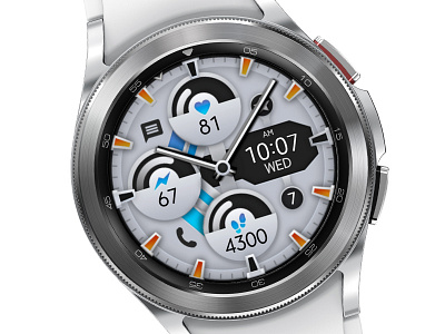 White Watch Face design graphic design illustration modern samsung smartwatch tech technology ui ux watch watch4 watchface white