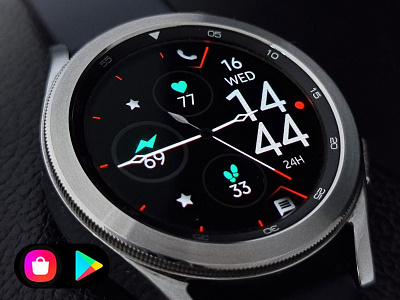 Minimal Watch Face black classy design device elegant graphic design minimal modern samsung smartwatch technology ui watch watchface wear os