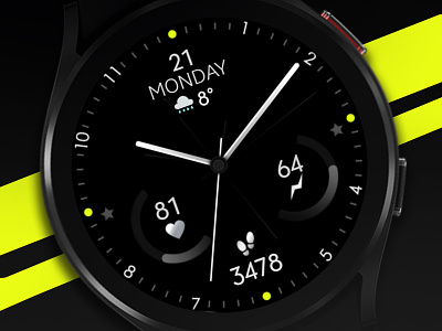 Minimal Watch Face black classy design elegant graphic design minimal modern samsung smartwatch sport sporty technology ui watch watchface wear os