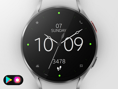 Minimal Black Watch Face black design digital electronics galaxy watch graphic design illustration minimal samsung smart smartwatch tech technology ui watch watchface wear os wearable