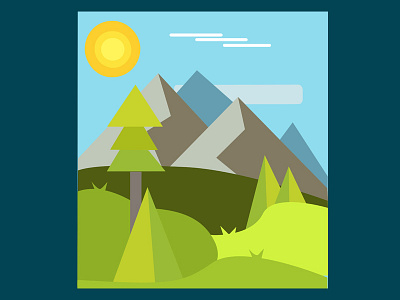 Fresh air of mountains flat design graphic design illustration illustrator mountain flat design mountain illustrator mountains flat nature vector