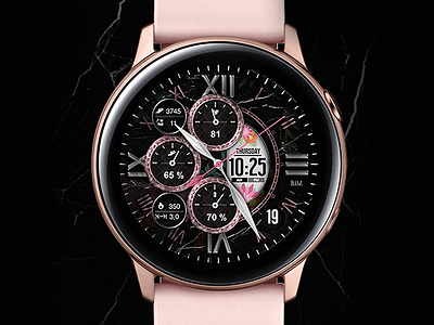 Glamour - Watch Face active classic design flower galaxy watch gears3 graphic design samsung smartwatch technology ui watch watchface wearable wearable tech