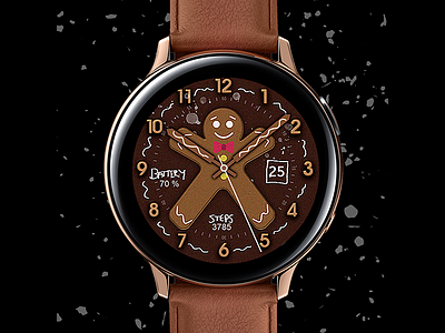 Gingerbread - Watch Face active christmas classic design digital electronics galaxtwatch galaxy watch graphic design illustration samsung screen smartwatch tech technology watch watchface wearable wearable tech xmas