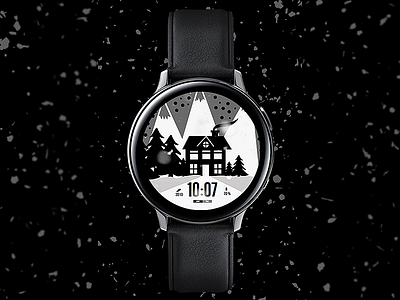 Mountains - Watch Face active christmas classic design electronics galaxtwatch galaxy watch gears3 graphic design illustration samsung screen smartwatch snow technology watch watchface wearable wearable tech xmas