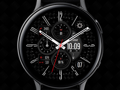 Carbon v2 - Watch Face active classic design digital electronics galaxtwatch galaxy watch gears3 graphic design illustration samsung screen smart smartwatch tech technology watch watchface wearable wearable tech