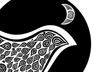 Bird In Disguise 2 abstract art bird black and white circle illustration lines moon poster quote rain tribal