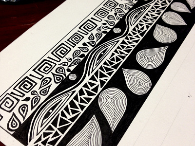 Tribal illustration process beginning stages