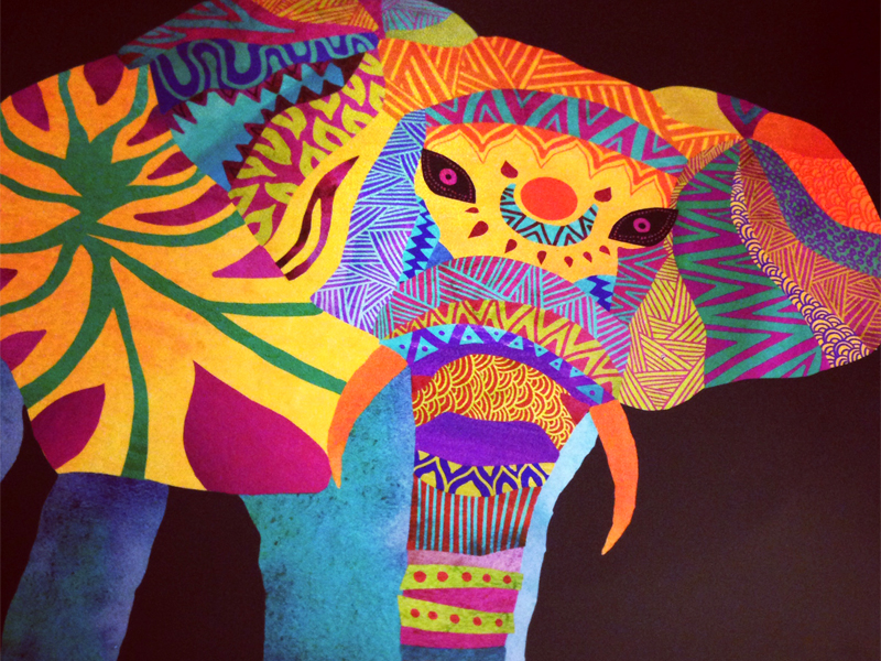 Whimsical Elephant by Pamela Gallegos on Dribbble