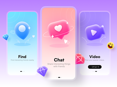 Social Mobile App onboarding screen