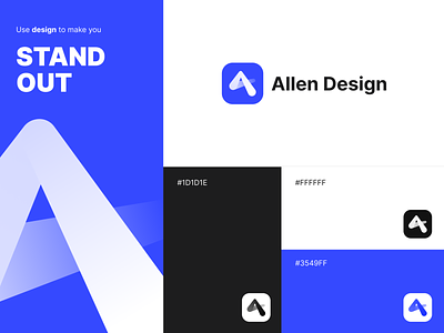 Allen design Logo blue brand brandmark design designer logo logo design logos logotype symbol