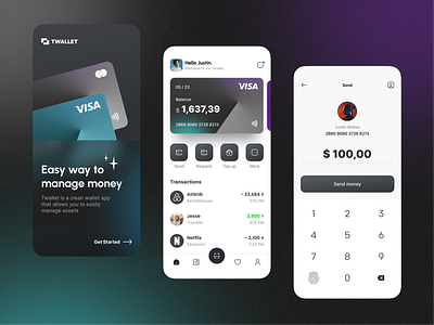 Wallet Mobile App app assistant bank banking binance bitcoin blockchain coin crypto cryptocyrrency defi finance fintech mobile token wallet