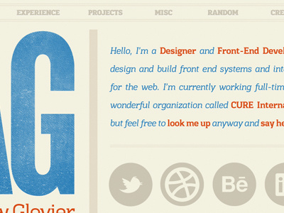 JAG site redesign gedy icons jag kondolar league gothic portfolio site redesign