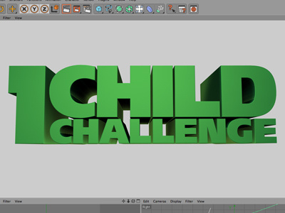 1 Child Challenge 3d c4d campaign cure green logo