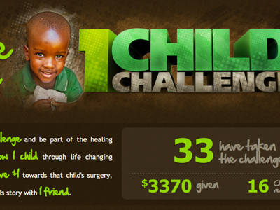 1 Child Challenge landing page campaign cure.org curekids landing page promo