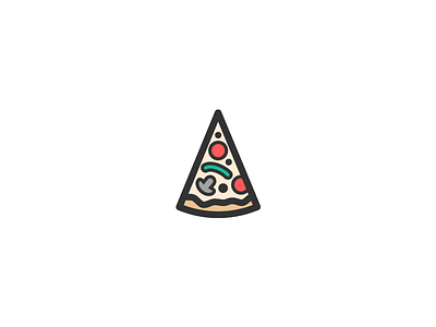 pizza slice illustration flat icon illustration line pizza slice