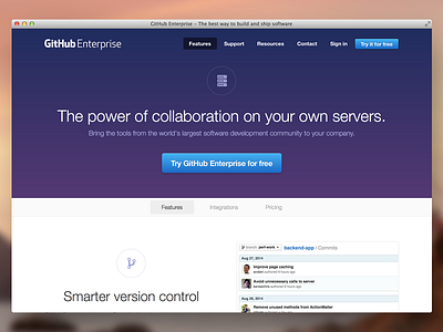 GitHub Enterprise Features enterprise features github website
