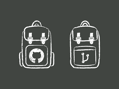Backpack Concept 2 backpack chalk illustration