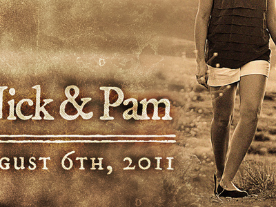 Nick & Pam save the date im fell dw pica pro photography print vintage weathered