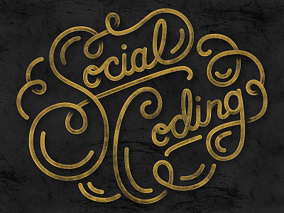 Social Coding typography illustration drawn github hand typography