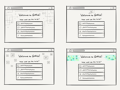 Getting Started rough sketches concept sketches onboarding wireframes