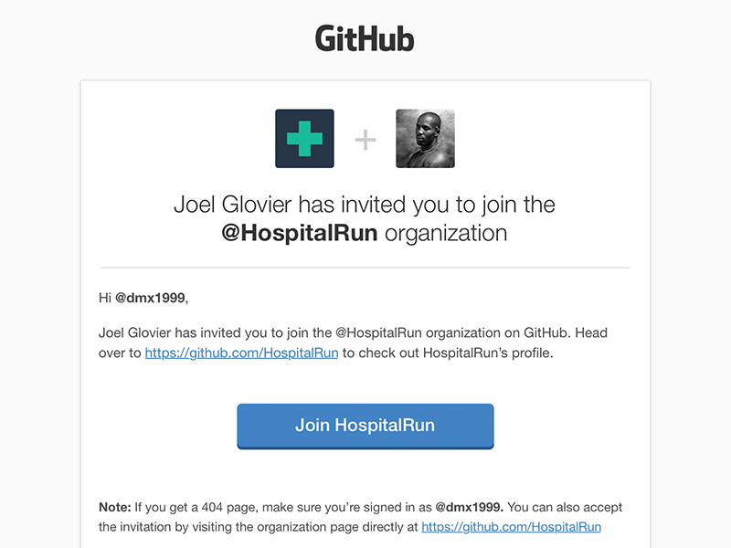 HTML Organization invite emails by Joel Glovier for GitHub on Dribbble