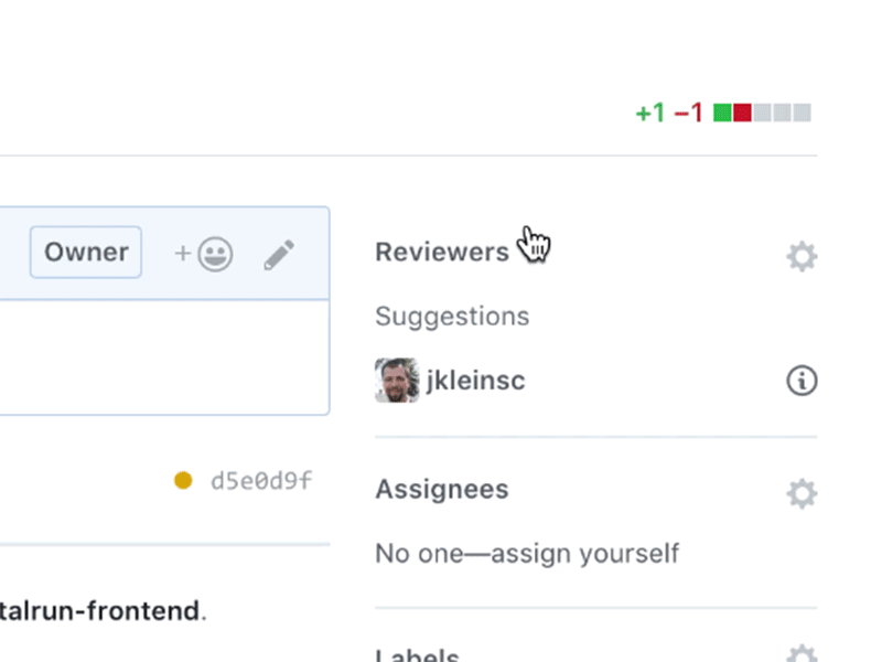 Team Review Requests github product product design ui