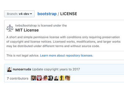 Repository license summary css github html product design ui