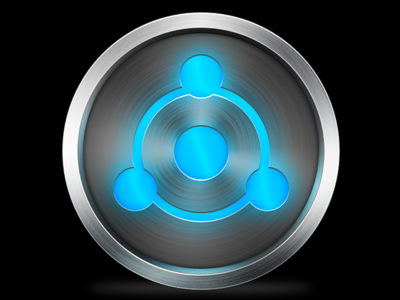 Polished Metal Icon blue brushed metal glow icon icons metal