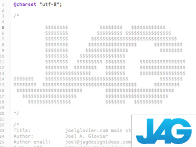 JAG logo ASCII ascii css jag