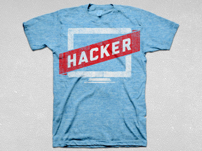 Hacker Tee (blue) hacker illustration t shirt