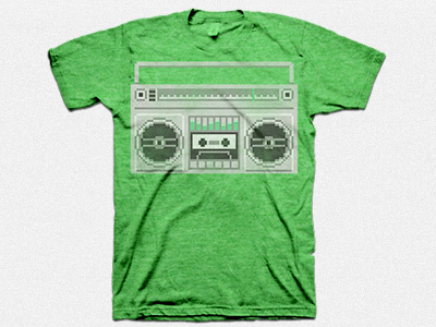 Pixel Boombox tee (color ver) 8 bit boombox pixel art