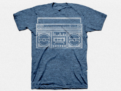 Pixel boombox (1 color ver) illustration pixel art t shirt