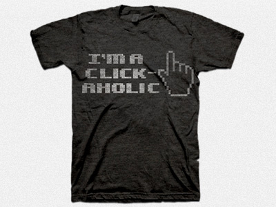 Click-a-holic pixel art t shirt