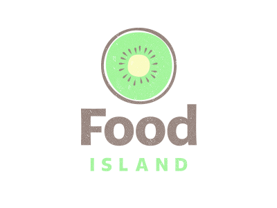 Food Island logo variation food island fruit illustration kiwi logo restaurant tikal sans