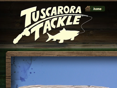 TuscaroraTackle.com brown css fishing green html interface lures rods tuscarora tackle wood