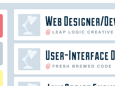 Remote Jobs UI Design cont alina arial duke remote jobs retro typography vintage