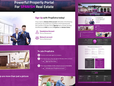 PropExtra - Home Page home page landing page m110k marketing new property propextra purple real estate resales online website