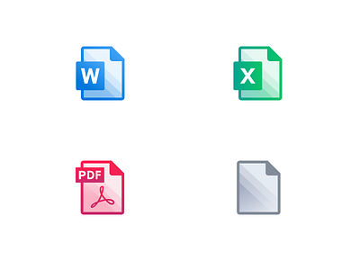 Remade PDF Word Excel Icons blank excel file icons pdf word