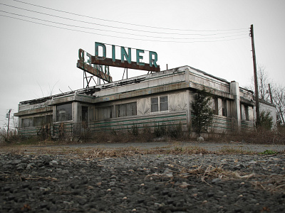 Abandoned Diner Photograph